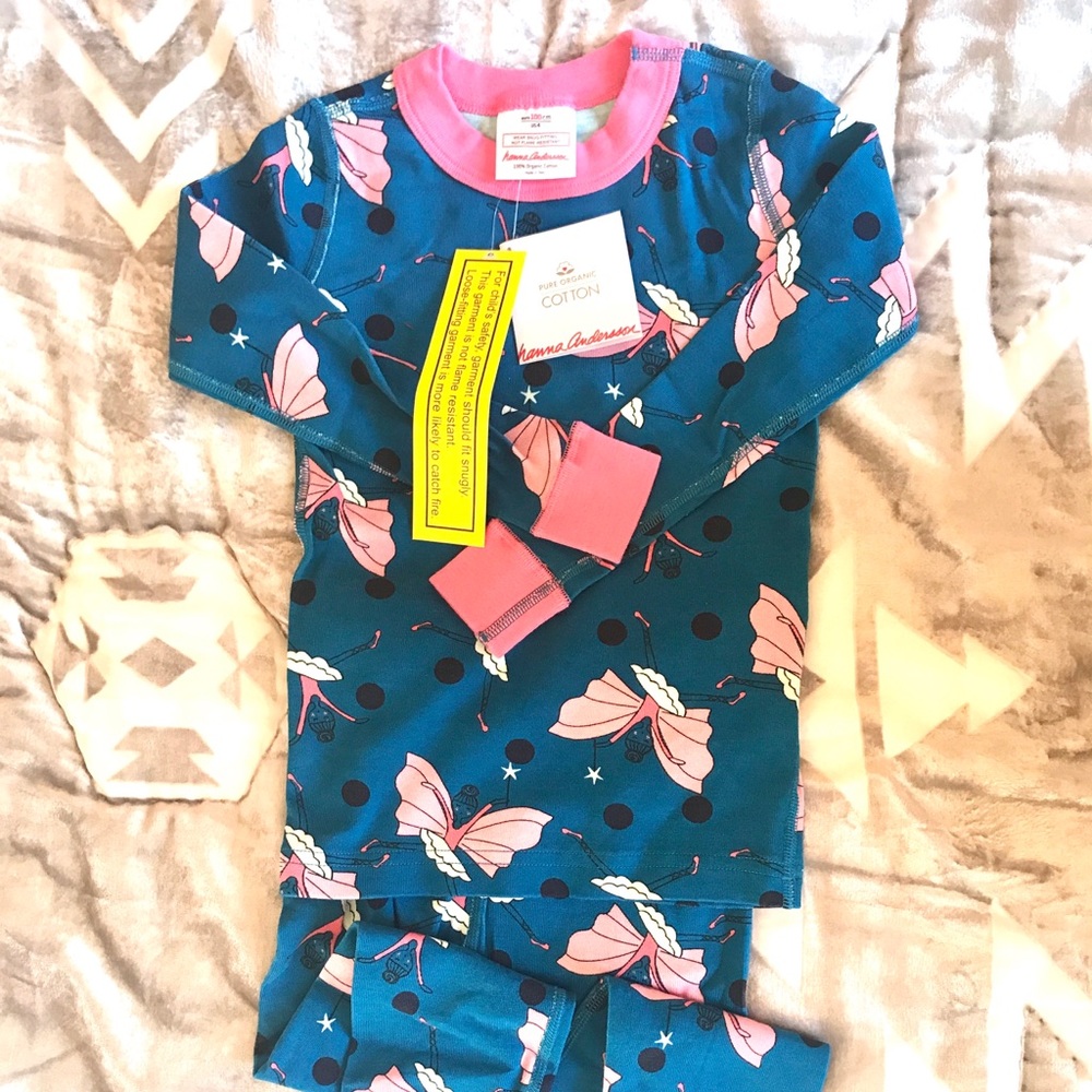 Hanna Andersson New NWT 90 3T Organic Long John Pajama Set Fairy Dancer Magic